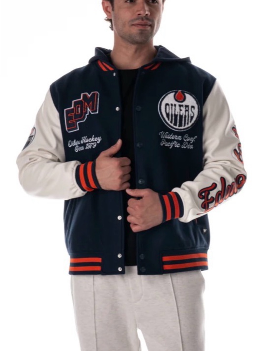 Unisex Edmonton Oilers x Wild Collective Varsity Jacket
